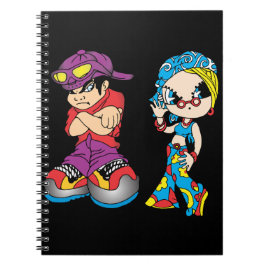 Cuaderno Camiseta de dúo de dibujos animados urbanos