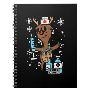 Cuaderno Camiseta de Enfermera de Navidad Reno Xmas Enferme