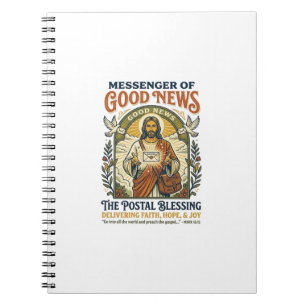 Cuaderno Camiseta de entrega de trabajador postal de Jesús