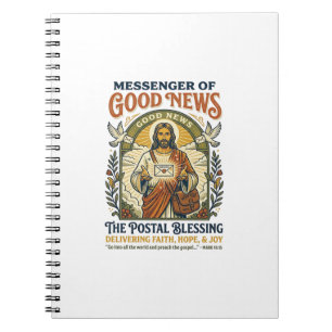 Cuaderno Camiseta de entrega de trabajador postal de Jesús