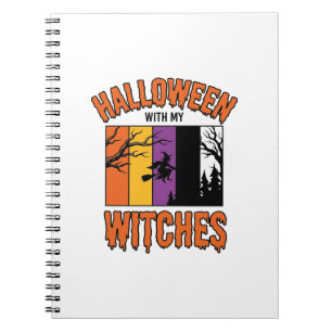 Cuaderno Camiseta de escoba de bruja de brujas de Halloween