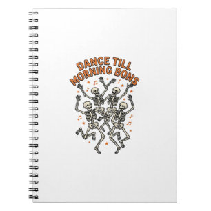 Cuaderno Camiseta de esqueleto bailando vintage hueso diver