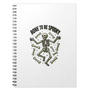 Cuaderno Camiseta de esqueleto espeluznante vintage de Hall