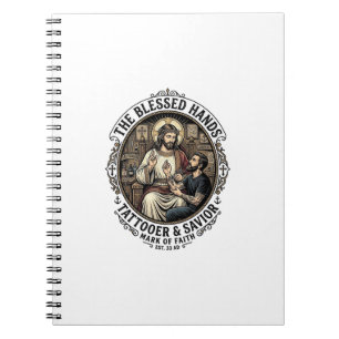 Cuaderno Camiseta de estudio de artista de tatuajes de Jesú
