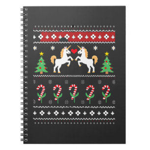 Cuaderno Camiseta de fiesta de suéter feo de Navidad de uni