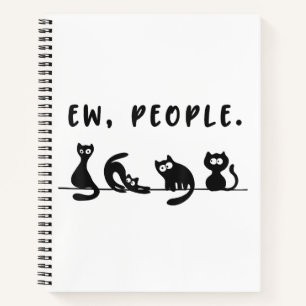 Cuaderno Camiseta de gato negro mujeres graciosas nuevas pe