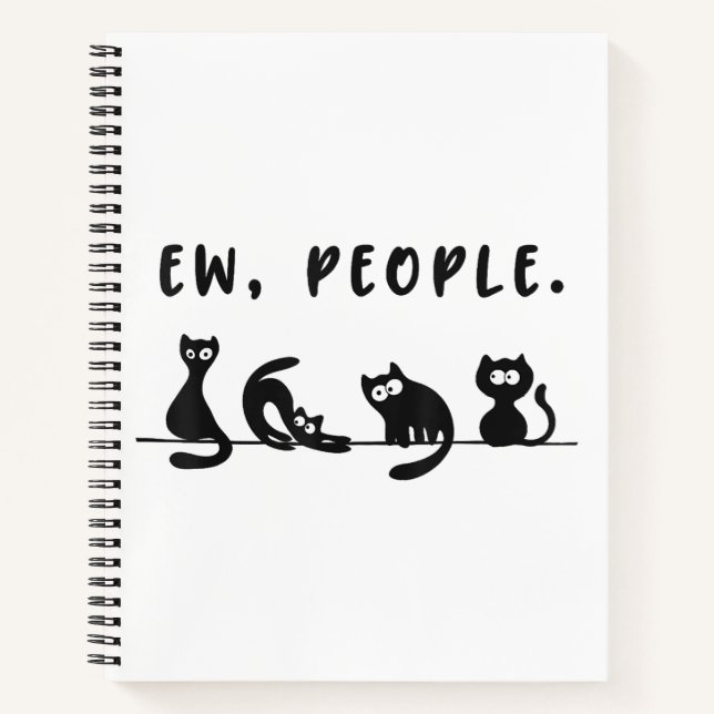 Cuaderno Camiseta de gato negro mujeres graciosas nuevas pe (Anverso)