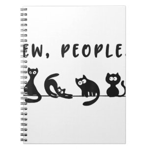 Cuaderno Camiseta de gato negro mujeres graciosas nuevas pe