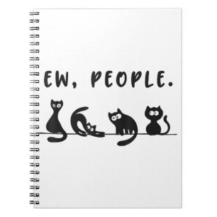 Cuaderno Camiseta de gato negro mujeres graciosas nuevas pe