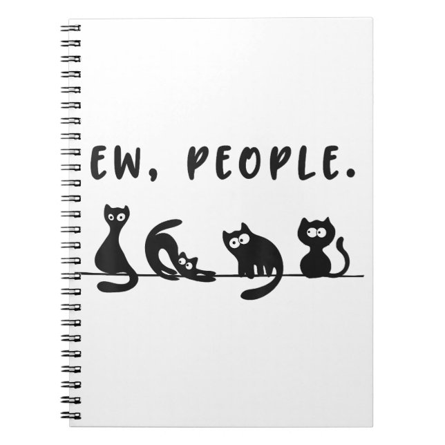 Cuaderno Camiseta de gato negro mujeres graciosas nuevas pe (Frente)