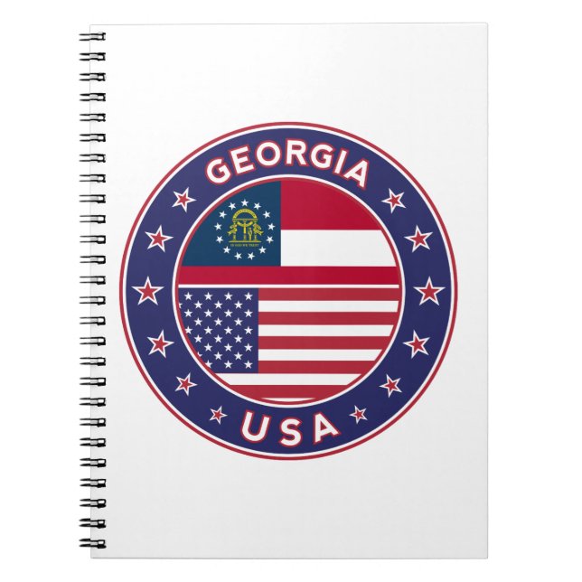 Cuaderno camiseta de Georgia, pegatina de Georgia, (Frente)