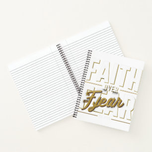 Cuaderno Camiseta de gimnasio Fe Sobre Miedo Motivación C