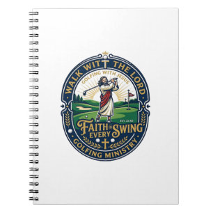 Cuaderno Camiseta de golf de Jesús Diseño basado en la fe_1