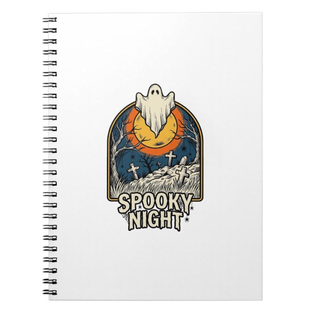 Cuaderno Camiseta de grabado de cementerio de fantasmas de  (Frente)