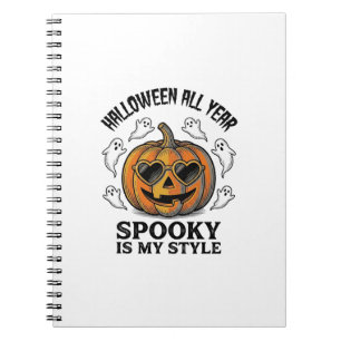 Cuaderno Camiseta de grabado de fantasma de calabaza de Hal