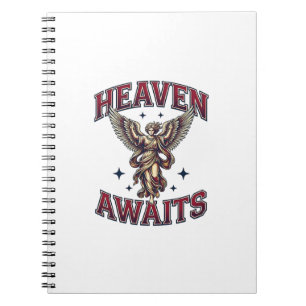 Cuaderno Camiseta de grabado vintage de ángel gótico que es