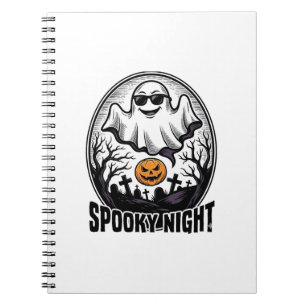 Cuaderno Camiseta de grabado vintage de Halloween de fantas