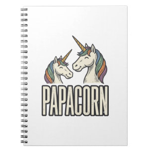 Cuaderno Camiseta de grabado vintage de Papacorn Unicorn Da