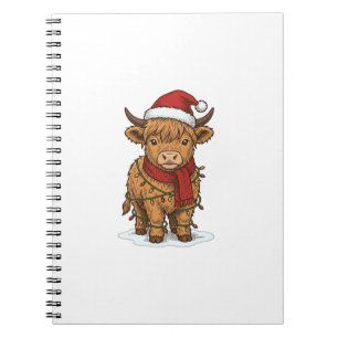 Cuaderno Camiseta de grabado vintage de vaca de las Highlan