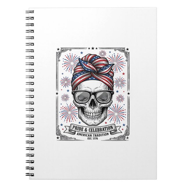 Cuaderno Camiseta de grabado vintage fuegos artificiales ca (Frente)
