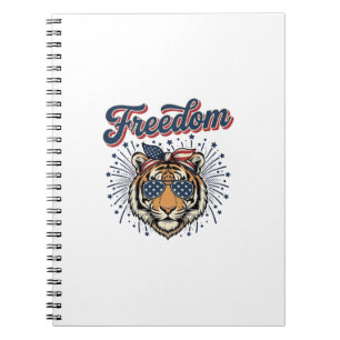 Cuaderno Camiseta de grabado vintage patriota Tigre de la L
