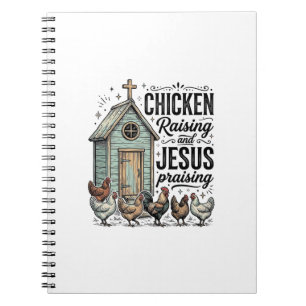 Cuaderno Camiseta de granja vintage de crianza de pollos al