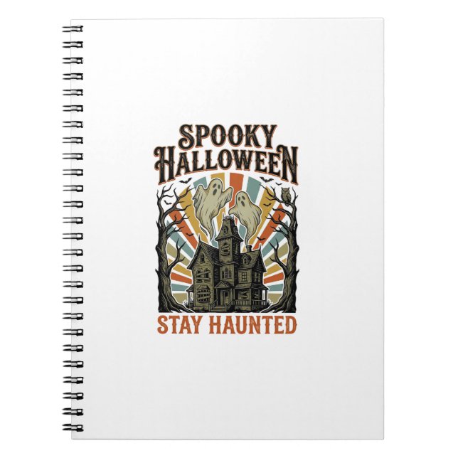 Cuaderno Camiseta de Halloween de Casa Embrujada con Fantas (Frente)