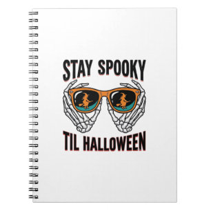 Cuaderno Camiseta de Halloween de esqueleto con gafas de br