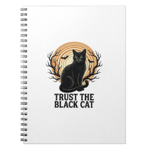 Cuaderno Camiseta de Halloween de Gato Negro Vintage Gato L