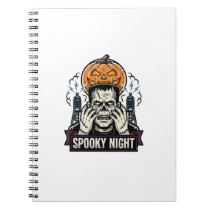 Cuaderno Camiseta de Halloween de monstruo con grabado de l
