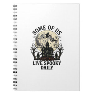 Cuaderno Camiseta de Halloween diario con luna embrujada vi