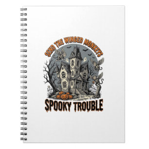 Cuaderno Camiseta de Halloween embrujada de monos alados es