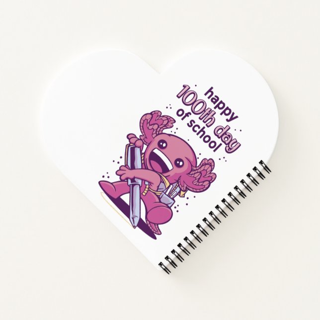 Cuaderno Camiseta de invitación de 100 días de escuela (Reverso)