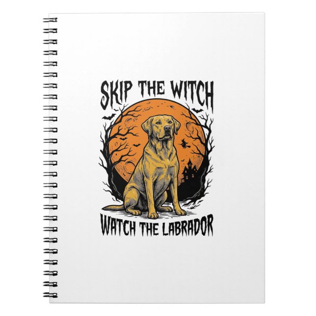 Cuaderno Camiseta de Labrador de Halloween con advertencia  (Frente)