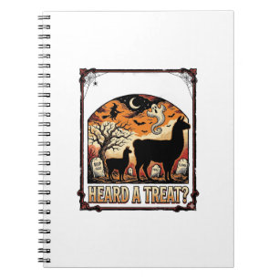Cuaderno Camiseta de Llama de Halloween Arte de Cementerio