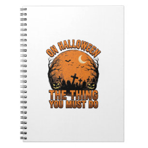 Cuaderno Camiseta de luna de calabaza de cementerio de Hall