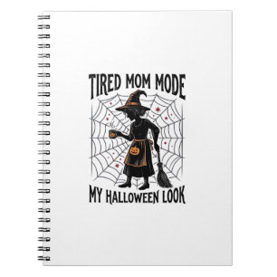 Cuaderno Camiseta de Mamá de Halloween Disfraz Cansado Gráf