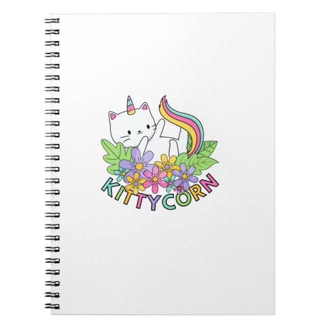 Cuaderno Camiseta de manga larga Rainbow Unicorn Cat Kittyc (Frente)
