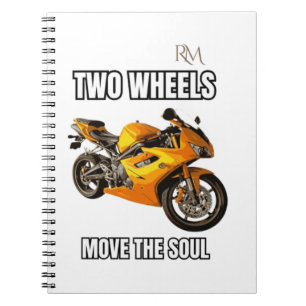 Cuaderno Camiseta de Motocicleta Dos Ruedas Mueven el Alma 