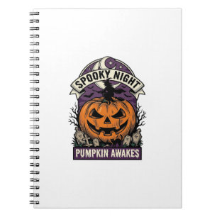 Cuaderno Camiseta de Noche Espeluznante de Bruja de Calabaz
