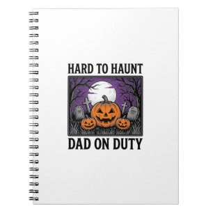 Cuaderno Camiseta de Papá de Halloween Difícil de Asustar D