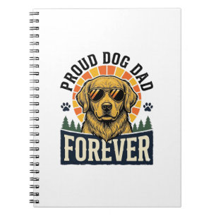 Cuaderno Camiseta de Papá Perro Diseño Retro de Golden Retr