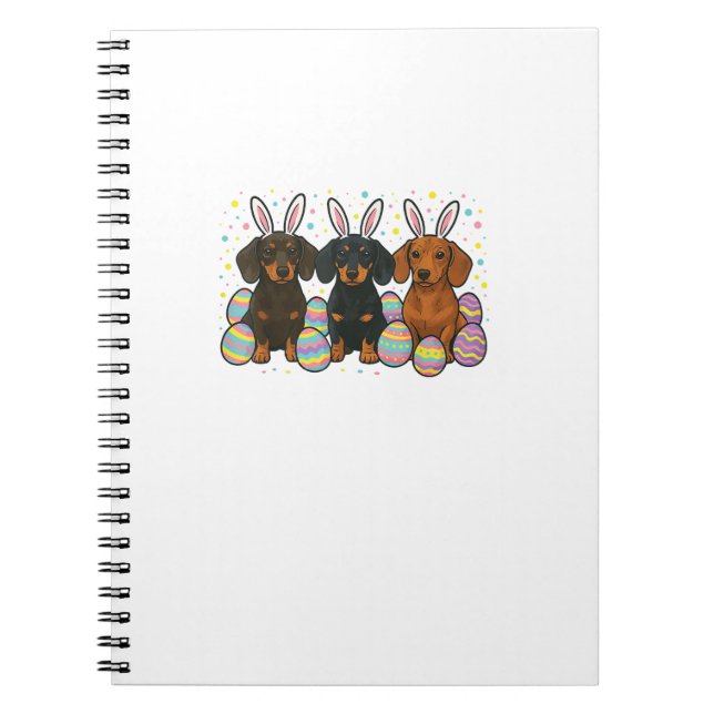 Cuaderno Camiseta de Pascua de Dachshund (Frente)