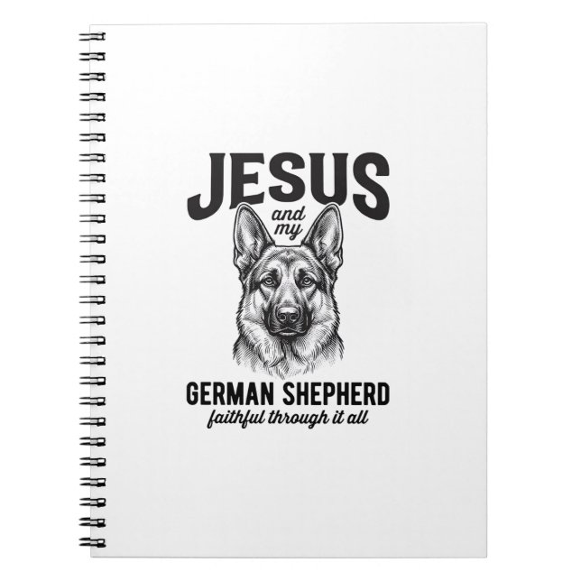 Cuaderno Camiseta de pastor alemán de fe para el amor de pe (Frente)