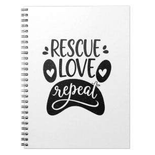 Cuaderno Camiseta de Pata de Perro Rescue Love Repeat
