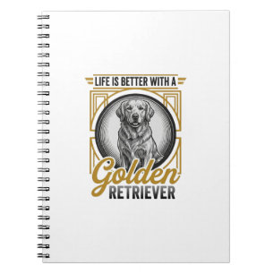 Cuaderno Camiseta de perro amante de grabado vintage Retrie