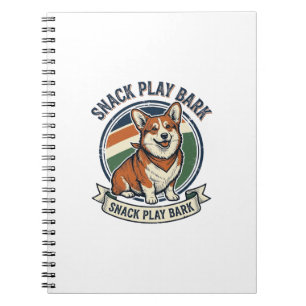 Cuaderno Camiseta de perro Corgi divertida grabación vintag