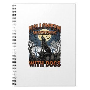 Cuaderno Camiseta de perro de Halloween Pup Graveyard Vinta