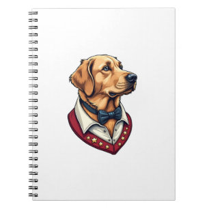 Cuaderno Camiseta de perro patriótica vintage de Golden Ret