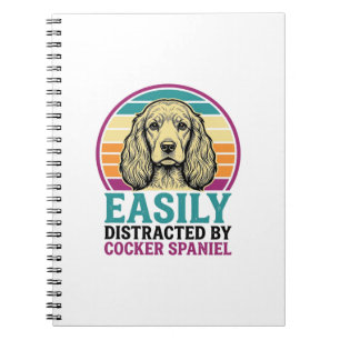 Cuaderno Camiseta de perro vintage de Cocker Spaniel fácilm